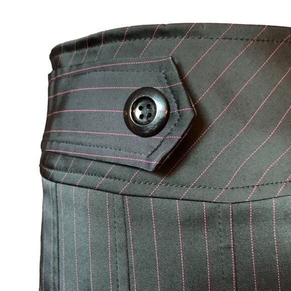 PARADOXIA - Black with pink lines Asymmetric pleated mini Skirt pleated  size 11 - Picture 3 of 10